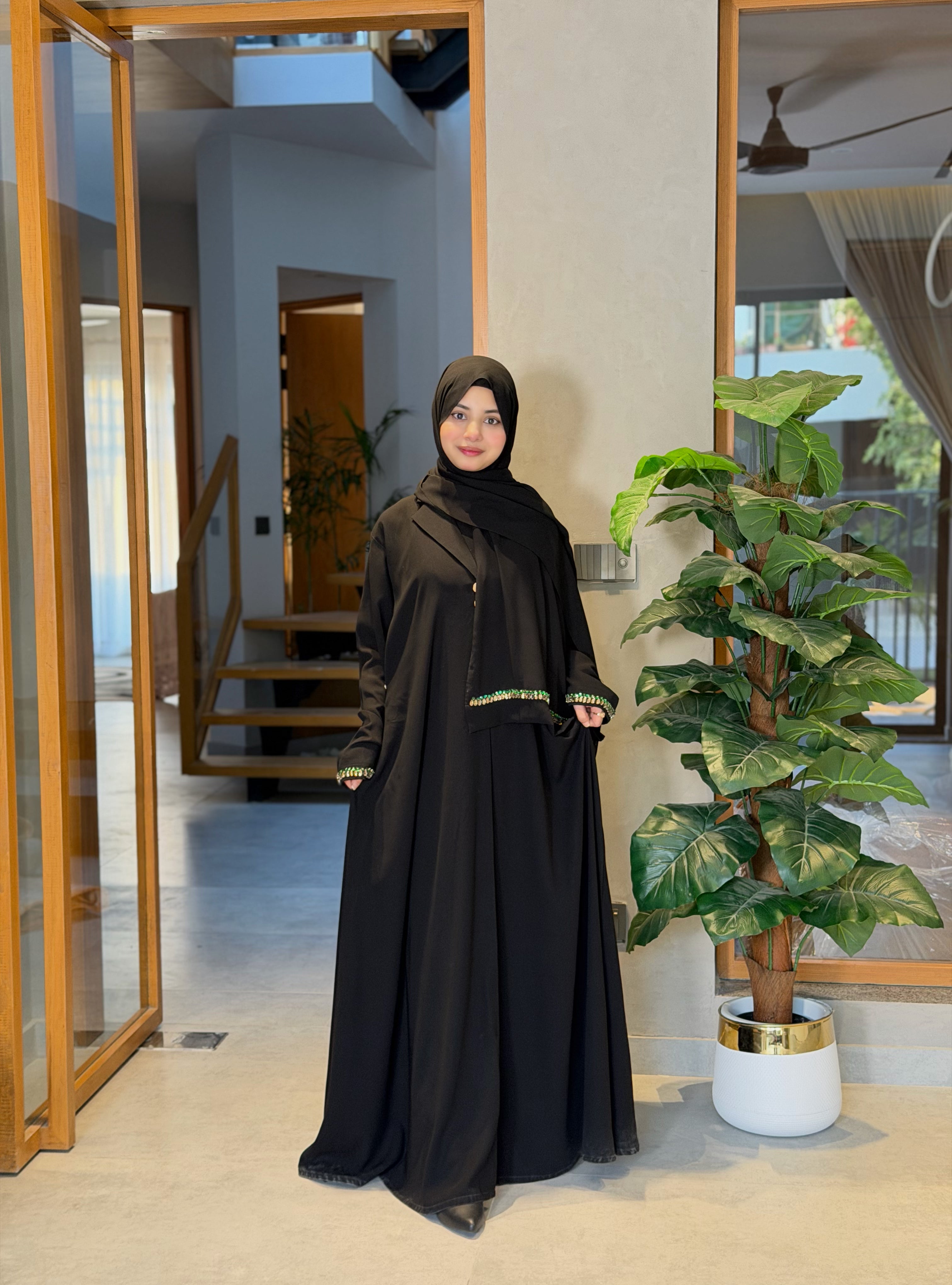 Sultana Noir Coat Style Abaya By Arabian Bride Abayas