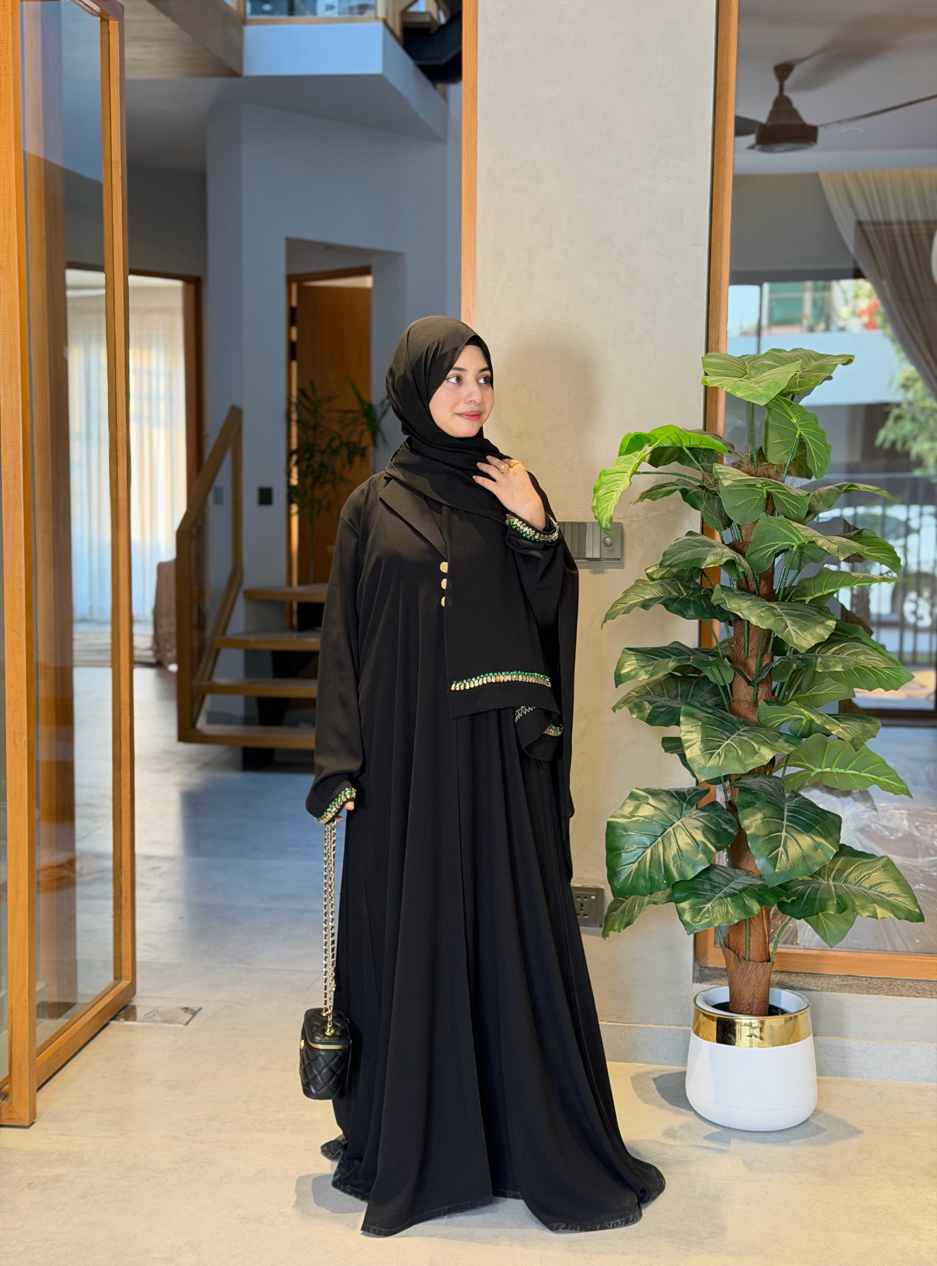 Sultana Noir Coat Style Abaya By Arabian Bride Abayas