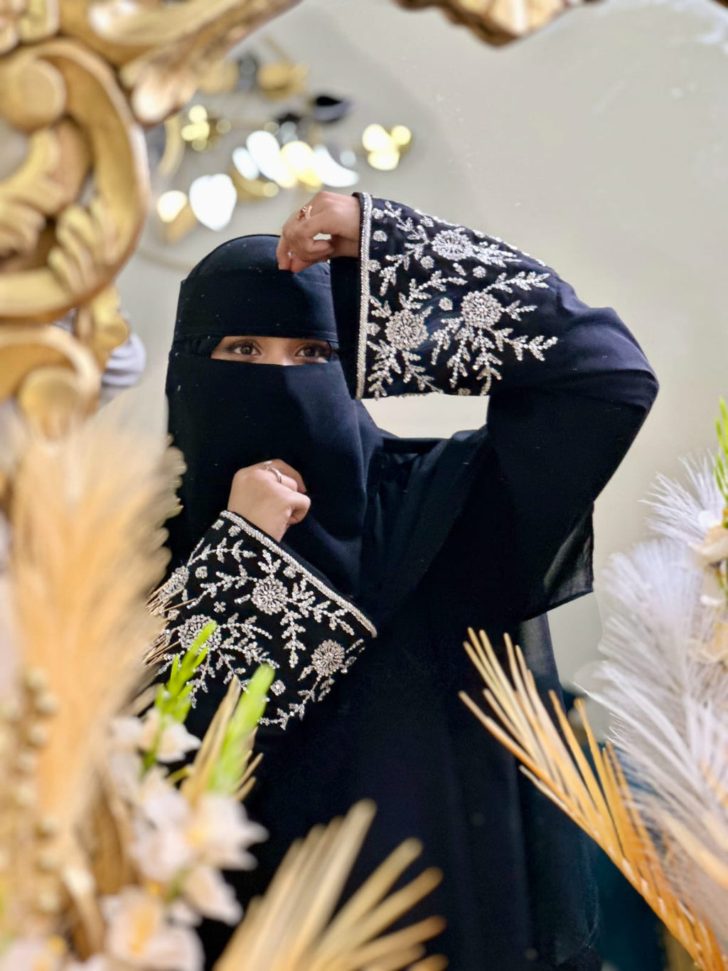 Noor-e-Zarqa Handmade Bridal Abaya by Uroosa Vayani