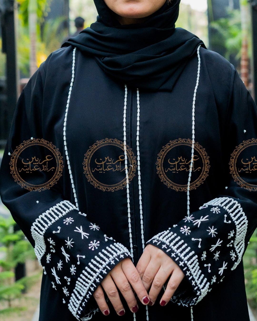 Bareeq Al-Aroos Handmade Bridal Abaya by Uroosa Vayani