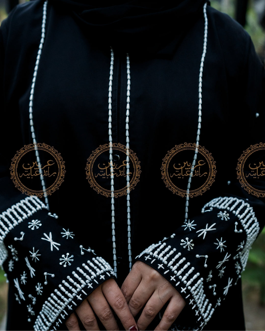 Bareeq Al-Aroos Handmade Bridal Abaya by Uroosa Vayani