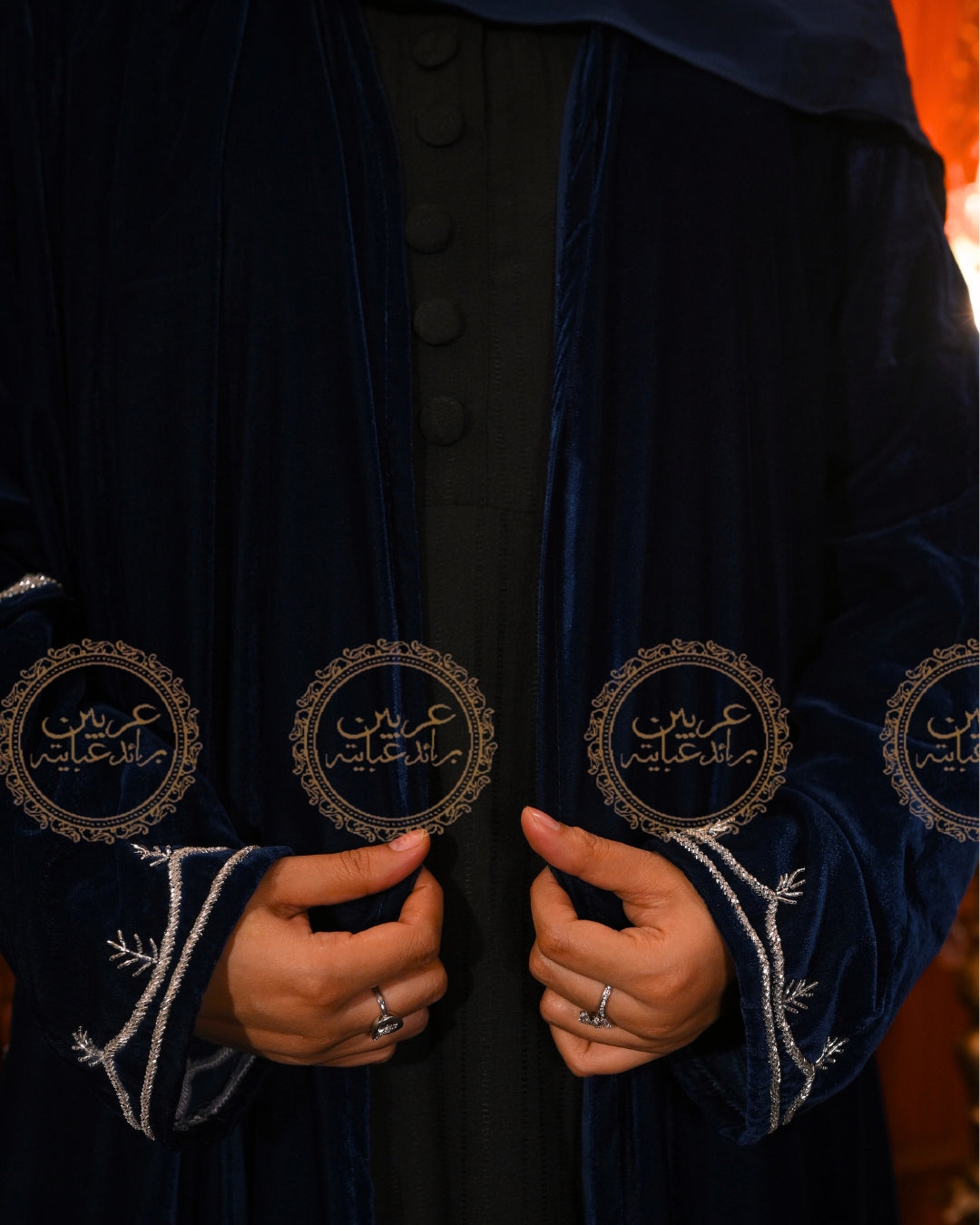 Teal Velvet Handmade Luxury Abaya By Arabian Bride Abayas