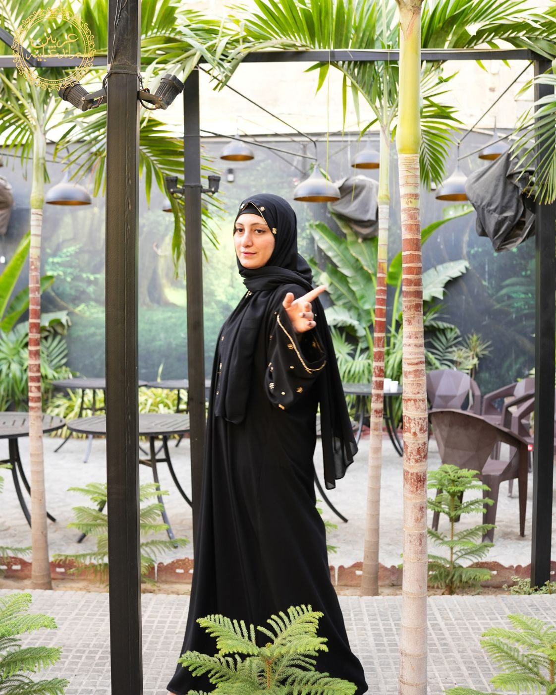 Noora Aswad Luxury Abaya – Korean NIDA Fabric with Handmade Golden Work — view 2