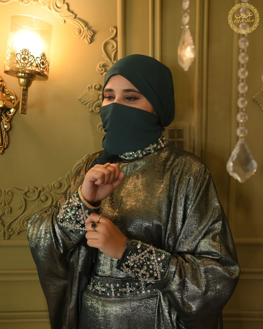 Malieka Al Uroos Luxury TikTok Nida Stone Handwork Abaya — view 4