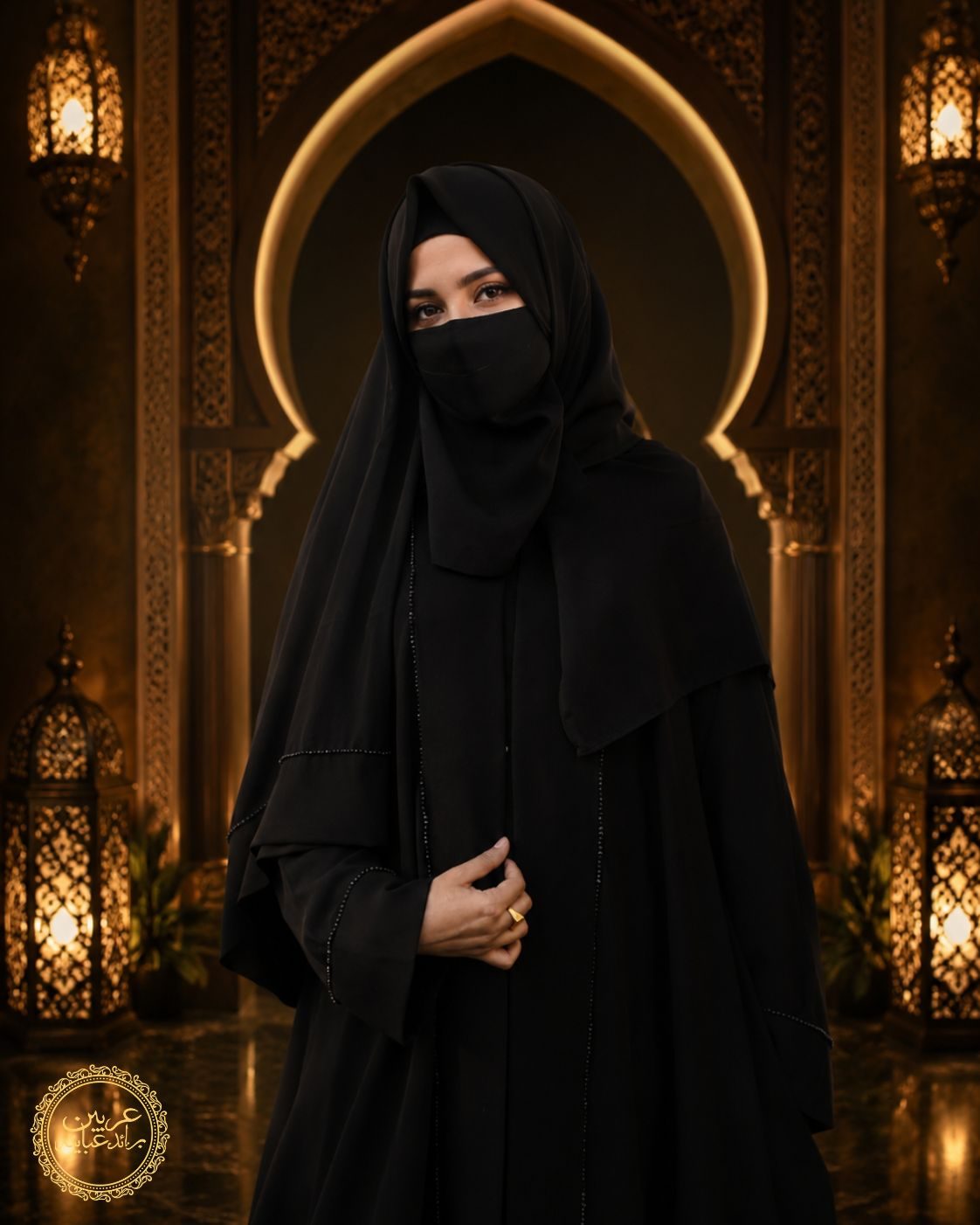 Aswad Al-Mas Black Korean Nida Crystal Handwork Abaya — Arabian Bride Abaya