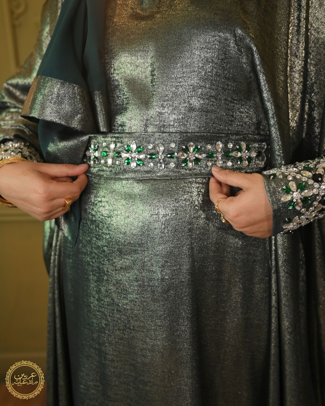 Malieka Al Uroos Luxury TikTok Nida Stone Handwork Abaya — view 5