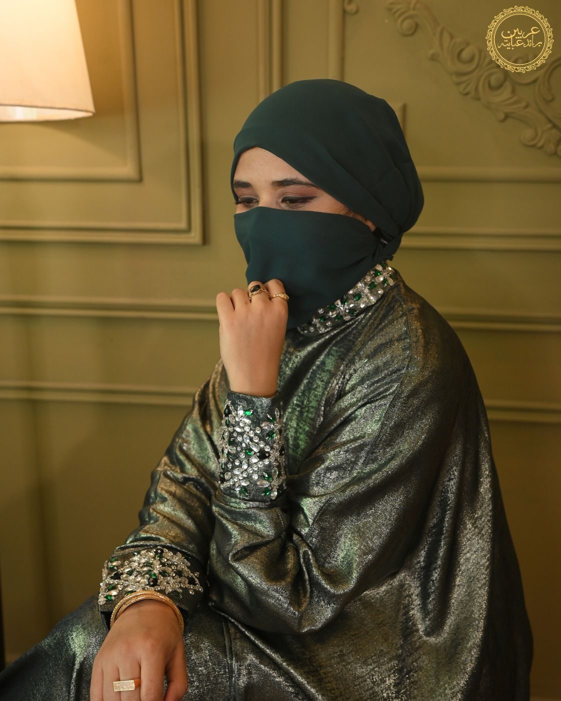 Malieka Al Uroos Luxury TikTok Nida Stone Handwork Abaya — view 3